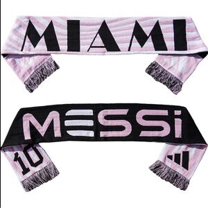 NWT! Adidas Lionel Messi Inter Miami Football Club Pink/Black Scarf